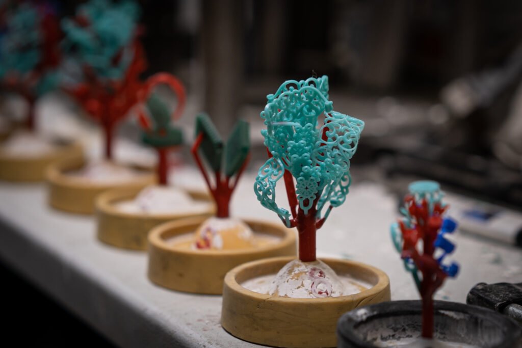 molds for making rings, green molds from wax for the jewelry industry. wax tree molds for making rings, green molds from wax for the jewelry industry. wax tree